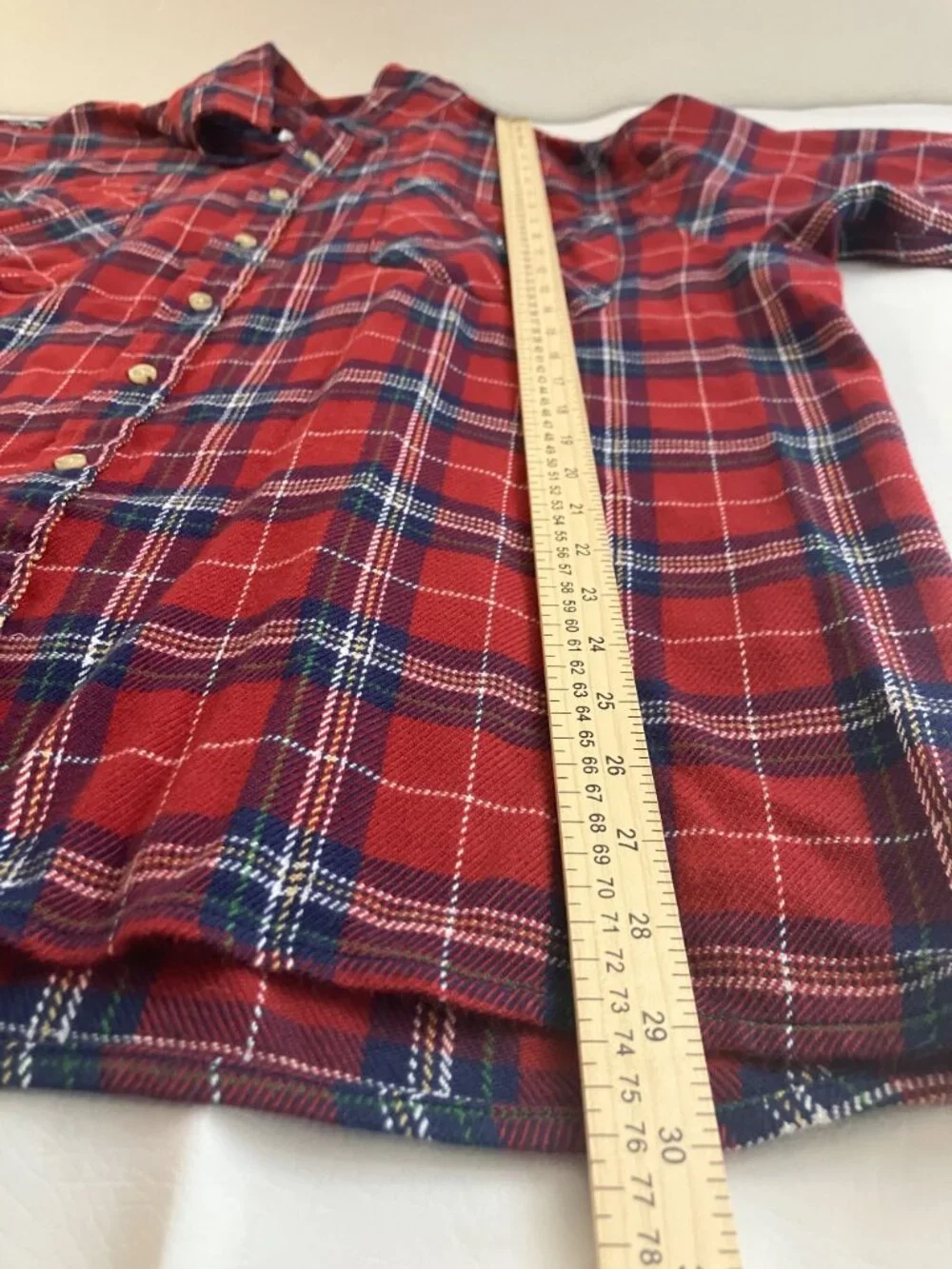 John Blair Mens Red Plaid Long Sleeve Button-Up Shirt XL RG 100% Acrylic